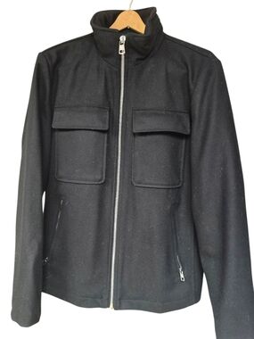 Calvin Klein Black Military-Style Field Jacket